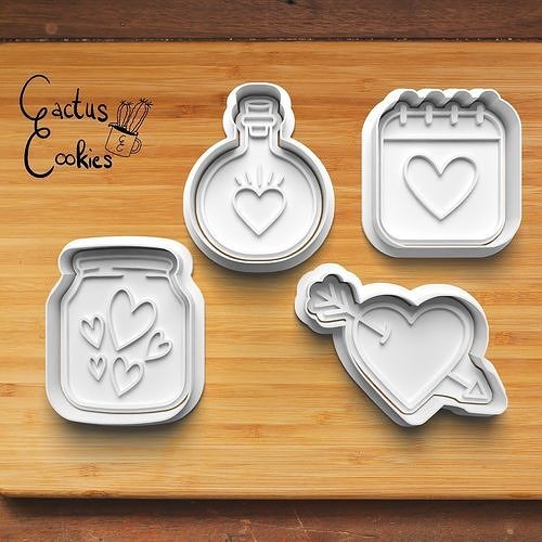 Hearts Cookie Cutter Stl File for 3d Printer 0261 3D print model