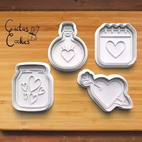 Hearts Cookie Cutter Stl File for 3d Printer 0261 3D print model