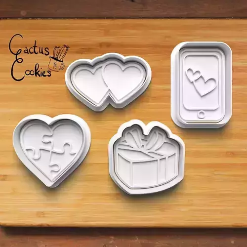 Hearts Cookie Cutter Stl File for 3d Printer 0259 3D print model