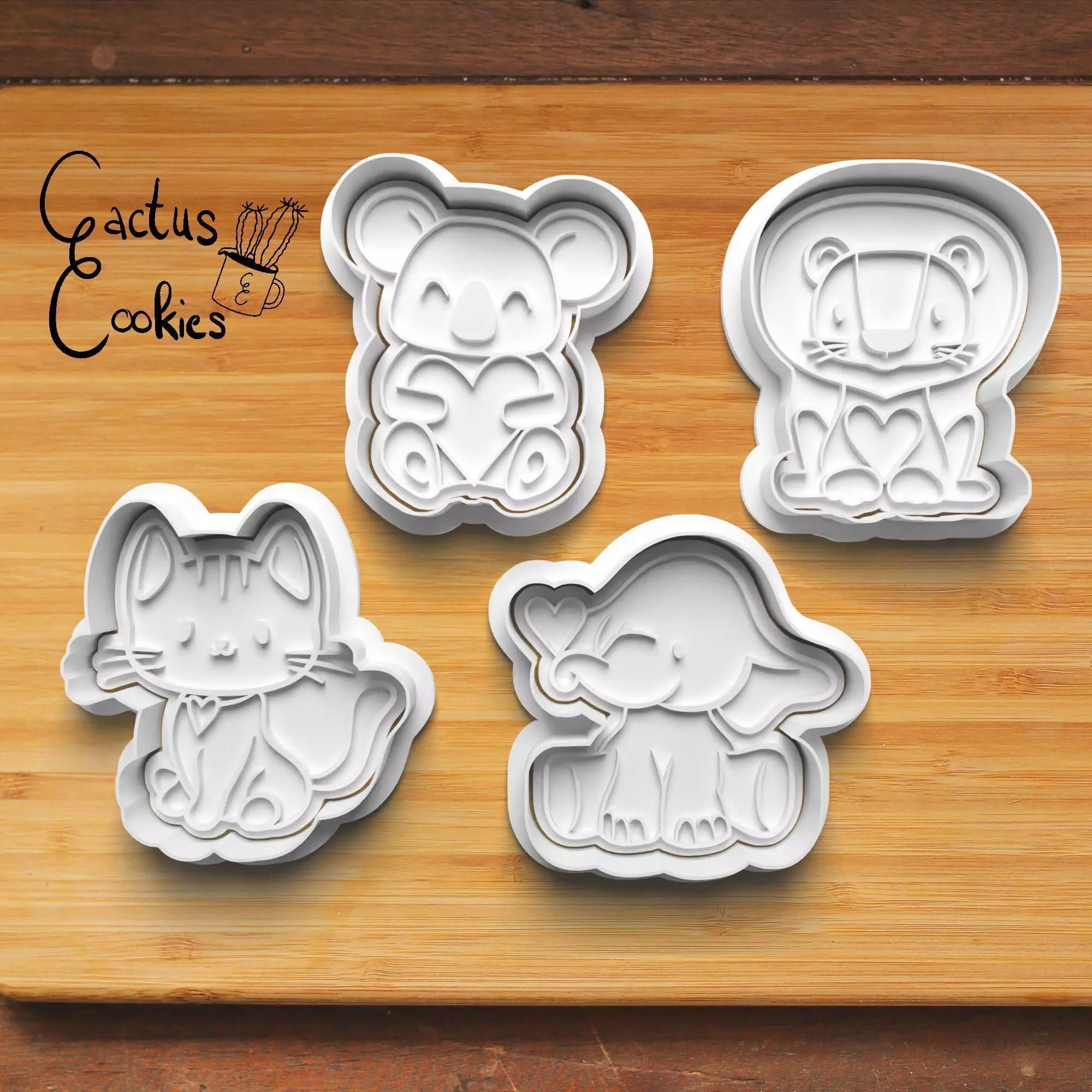 Heart Animals Cookie Cutter Stl File for 3d Printer 0267 3D print model_0