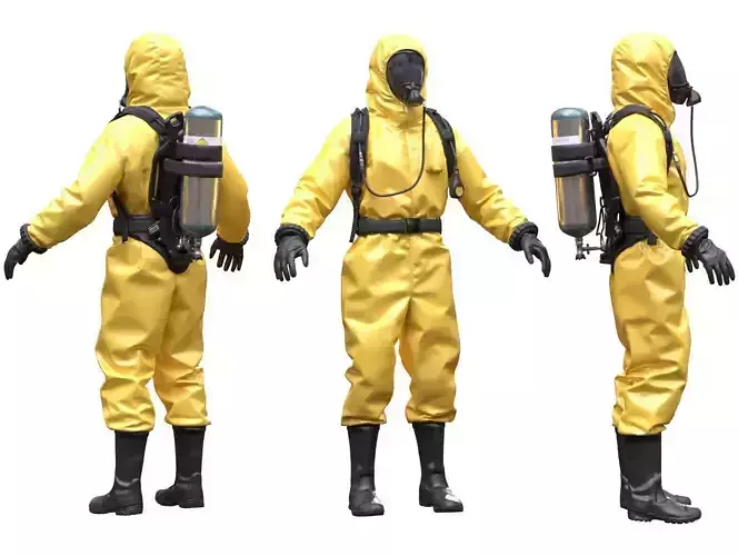 Chemical Protective Suit Low-poly 3D model
