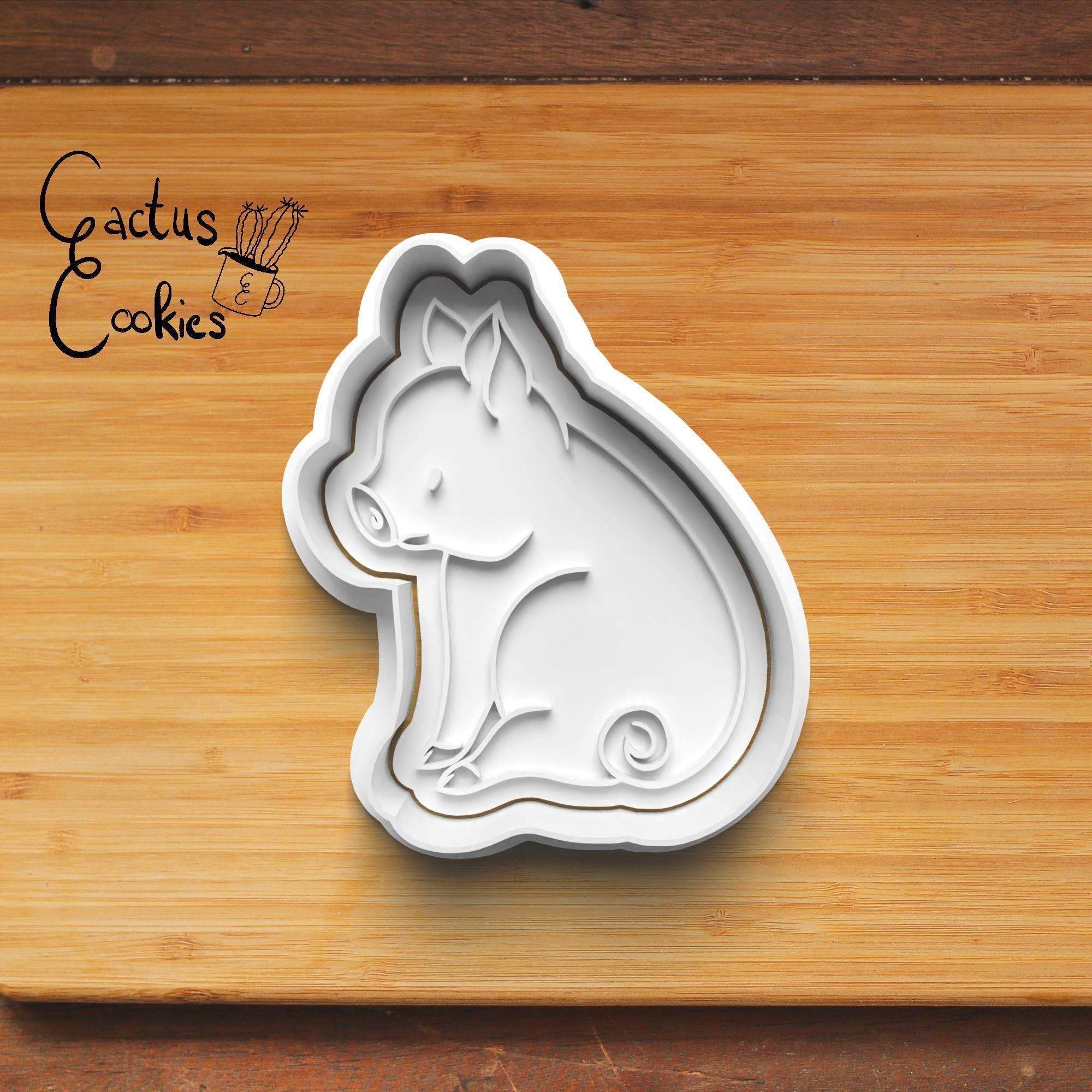 Pig Cookie Cutter Stl File for 3d Printer 0245 3D print model_4