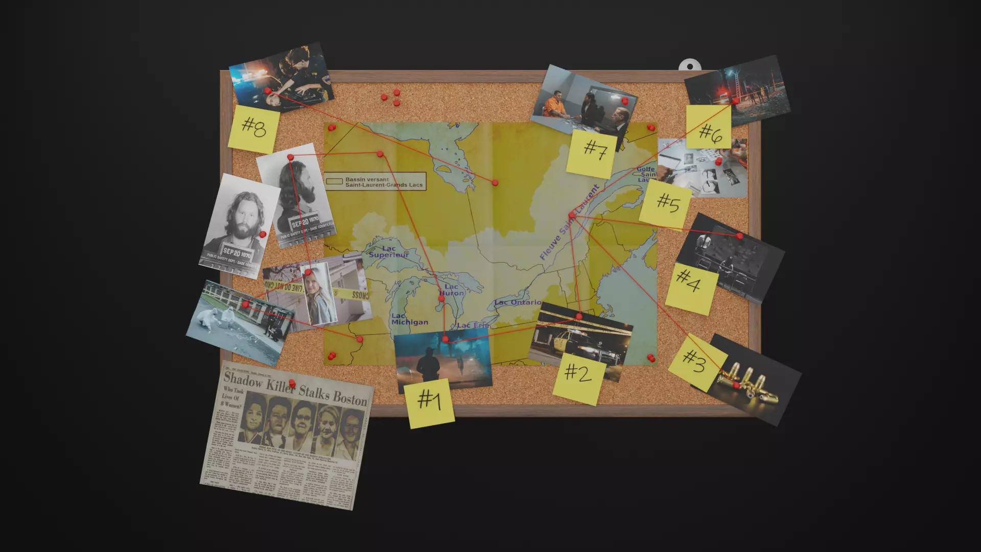 Police Pinboard - Tutorial Included Low-poly 3D model