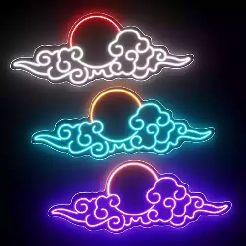 Anime Cloud Sunset Neon Sign