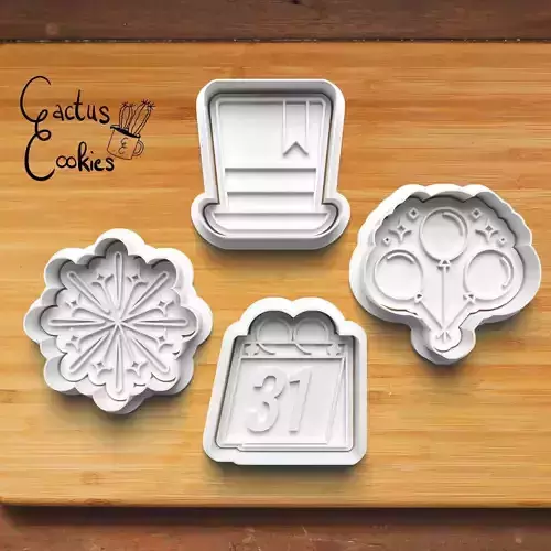 New Year Cookie Cutter Stl File for 3d Printer 0492 3D print model