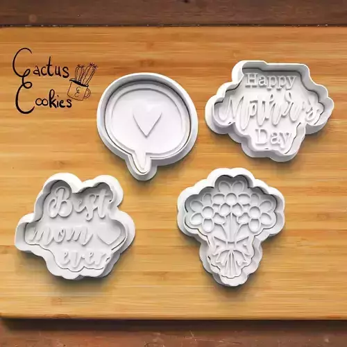 Mothers Day Cookie Cutter Stl File for 3d Printer 0324 3D print model