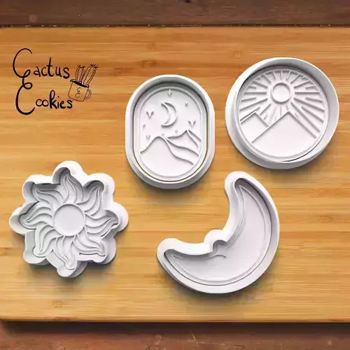Moon Sun Cookie Cutter Stl File for 3d Printer 0339 3D print model