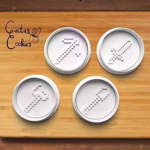 Minecraft Tools Cookie Cutter Stl File for 3d Printer 0315 3D print model Minecraft Tools Cookie Cutter Stl File for 3d Printer 0315 3D print model