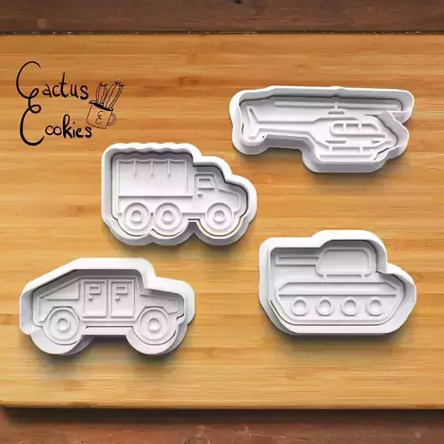 Military Vehicles Cookie Cutter Stl File for 3d Printer 0397 3D print model