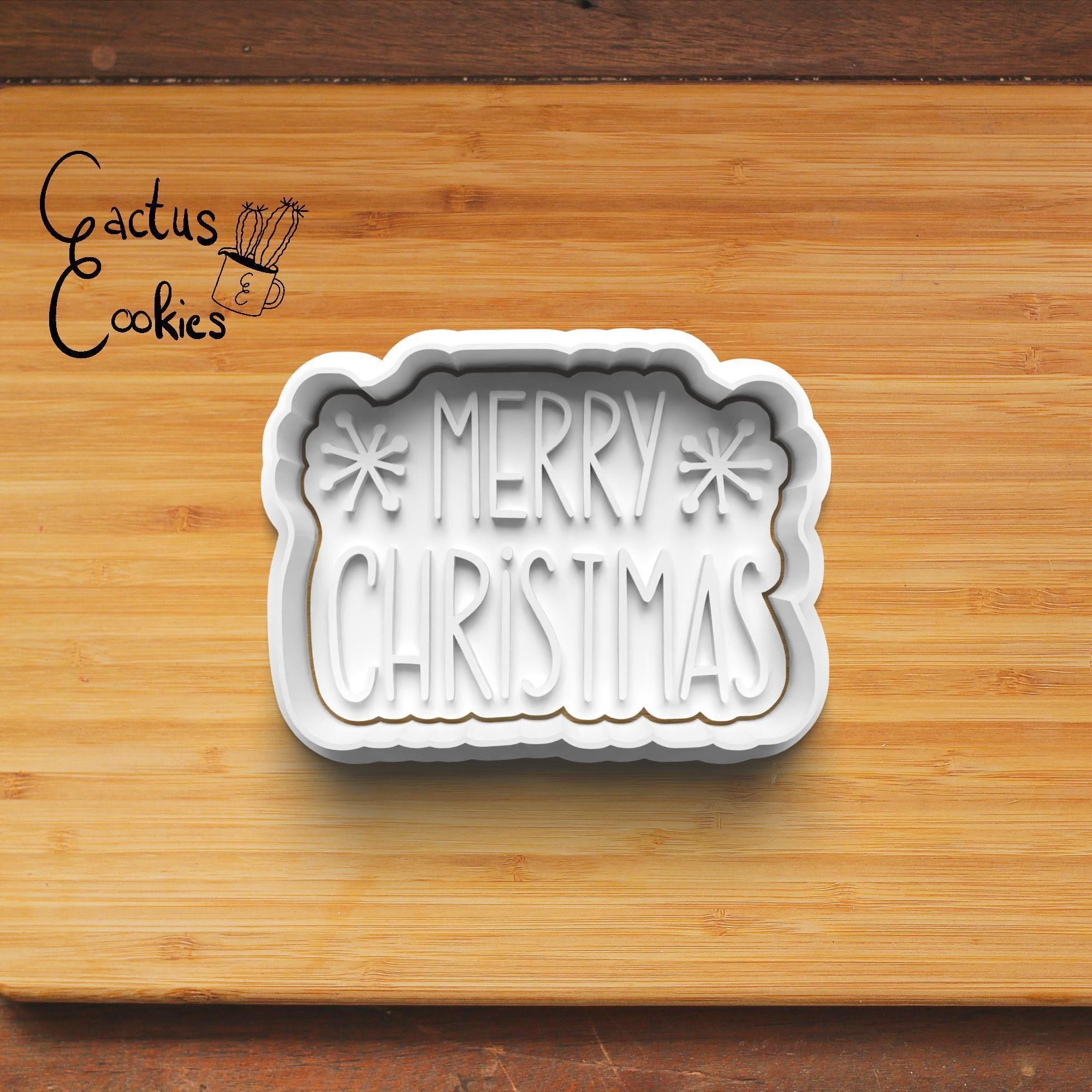 Merry Christmas Cookie Cutter Stl File for 3d Printer 0461 3D print model_2