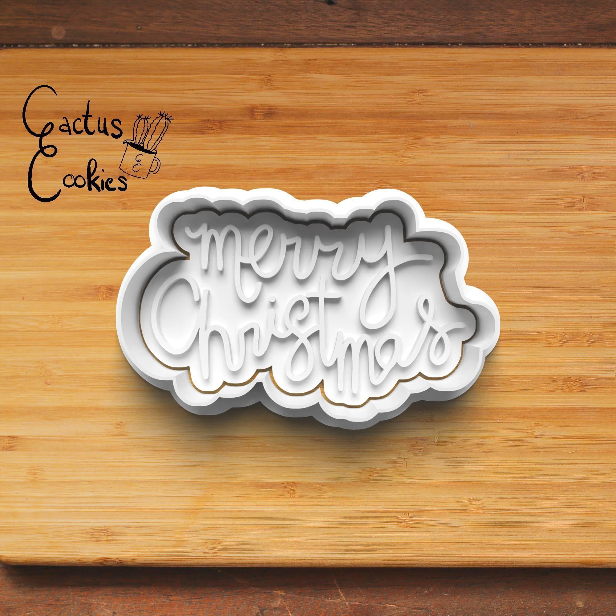 Merry Christmas Cookie Cutter Stl File for 3d Printer 0461 3D print model_3