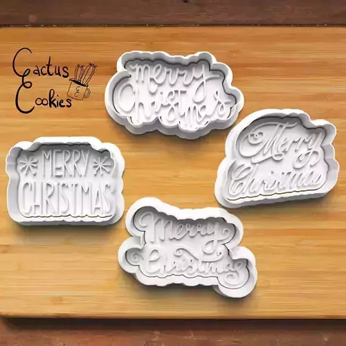Merry Christmas Cookie Cutter Stl File for 3d Printer 0461 3D print model Merry Christmas Cookie Cutter Stl File for 3d Printer 0461 3D print model