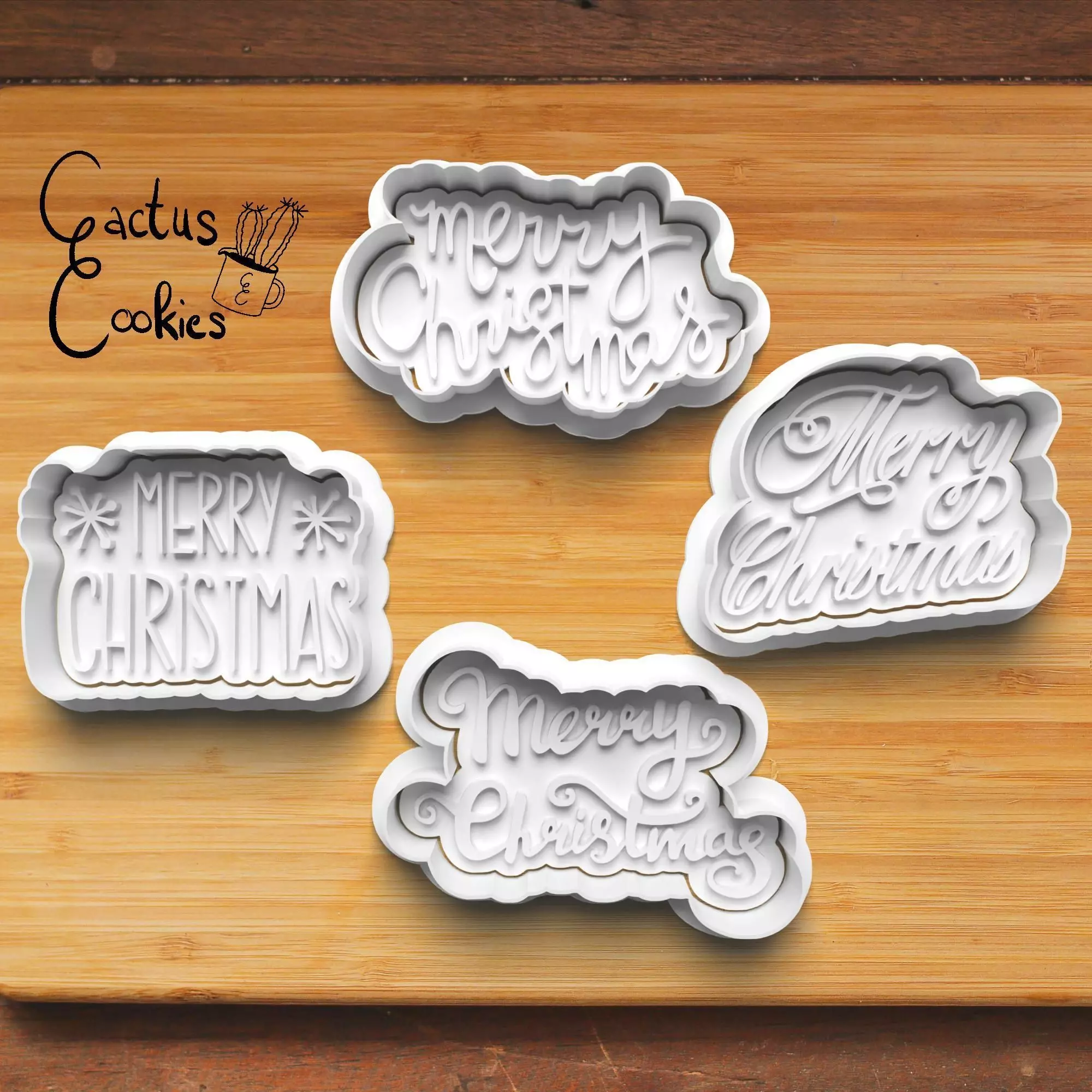 Merry Christmas Cookie Cutter Stl File for 3d Printer 0461 3D print model_0
