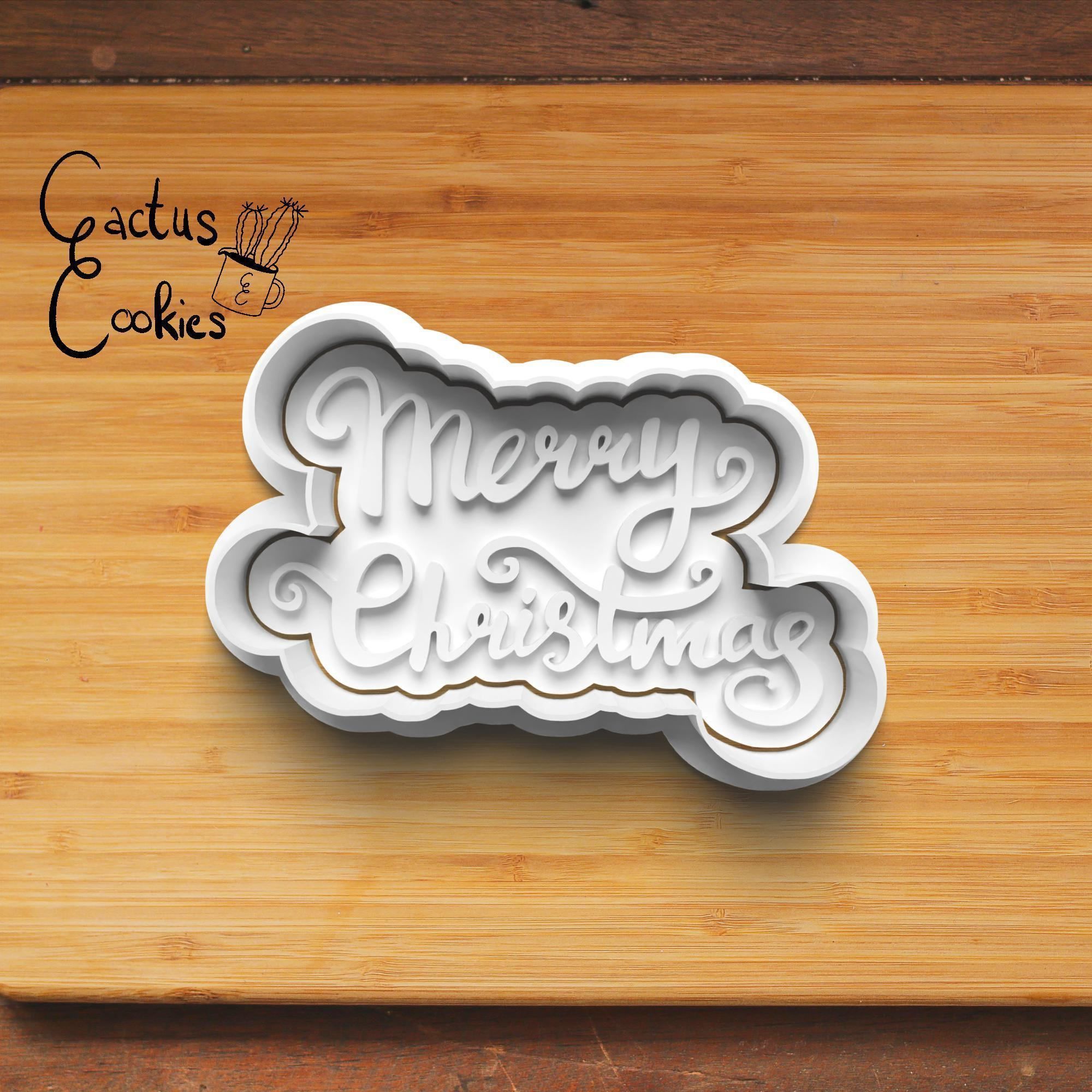 Merry Christmas Cookie Cutter Stl File for 3d Printer 0461 3D print model_5
