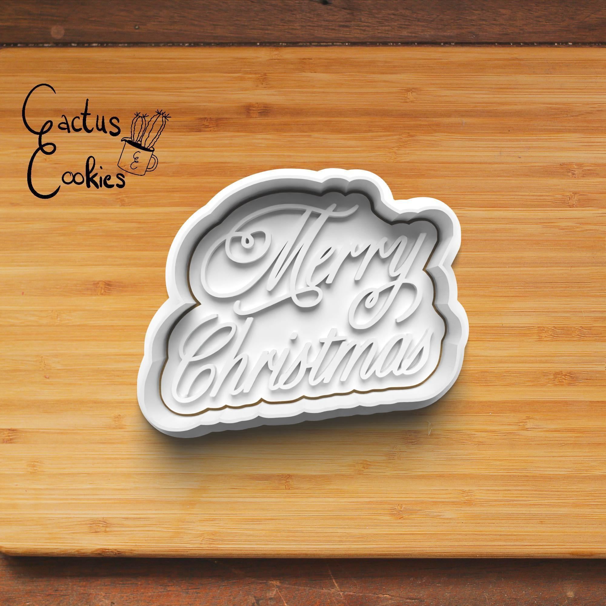 Merry Christmas Cookie Cutter Stl File for 3d Printer 0461 3D print model_4