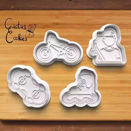 Skater Cookie Cutter Stl File for 3d Printer 0369 3D print model