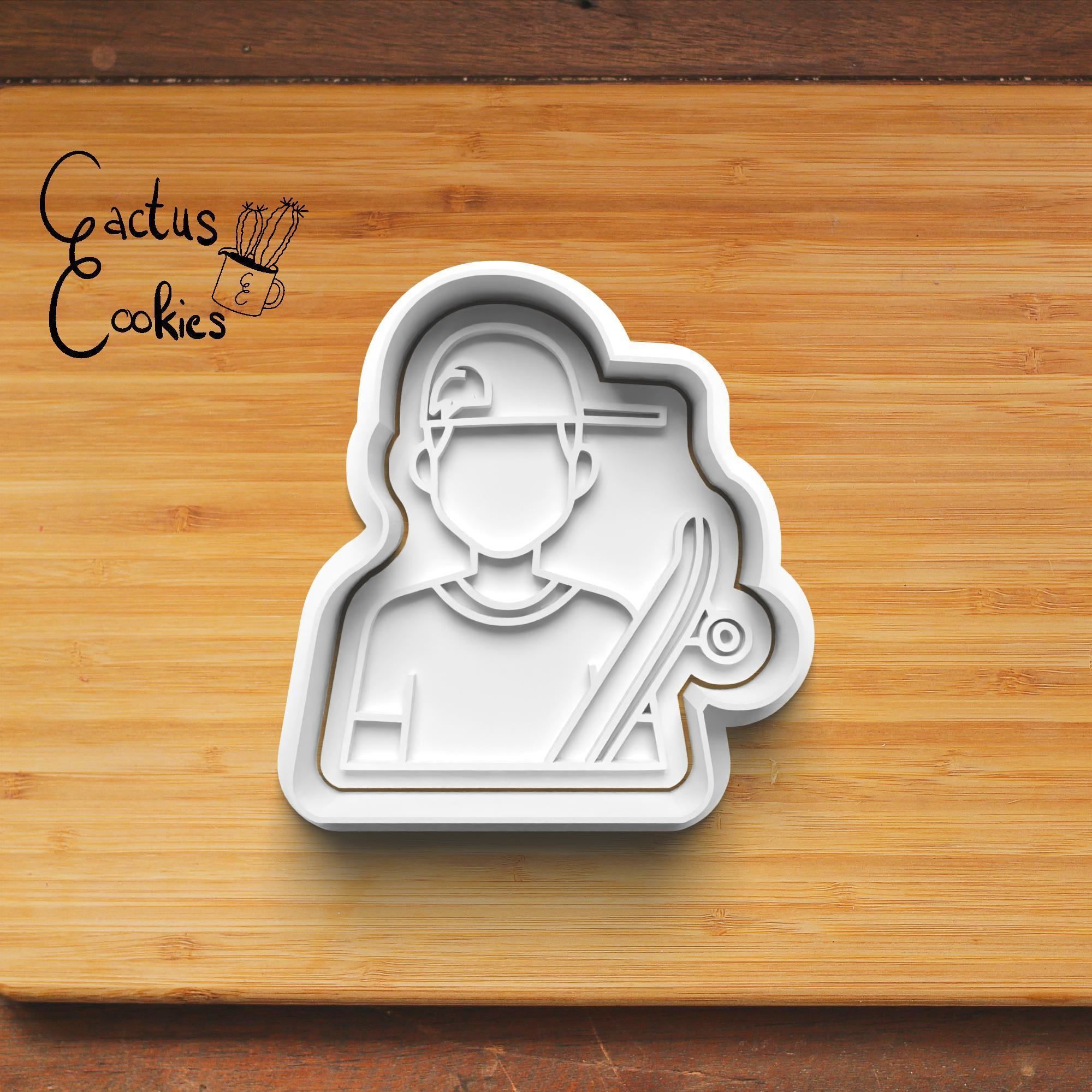Skater Cookie Cutter Stl File for 3d Printer 0369 3D print model_2