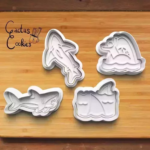 Sharks Cookie Cutter Stl File for 3d Printer 0358 3D print model