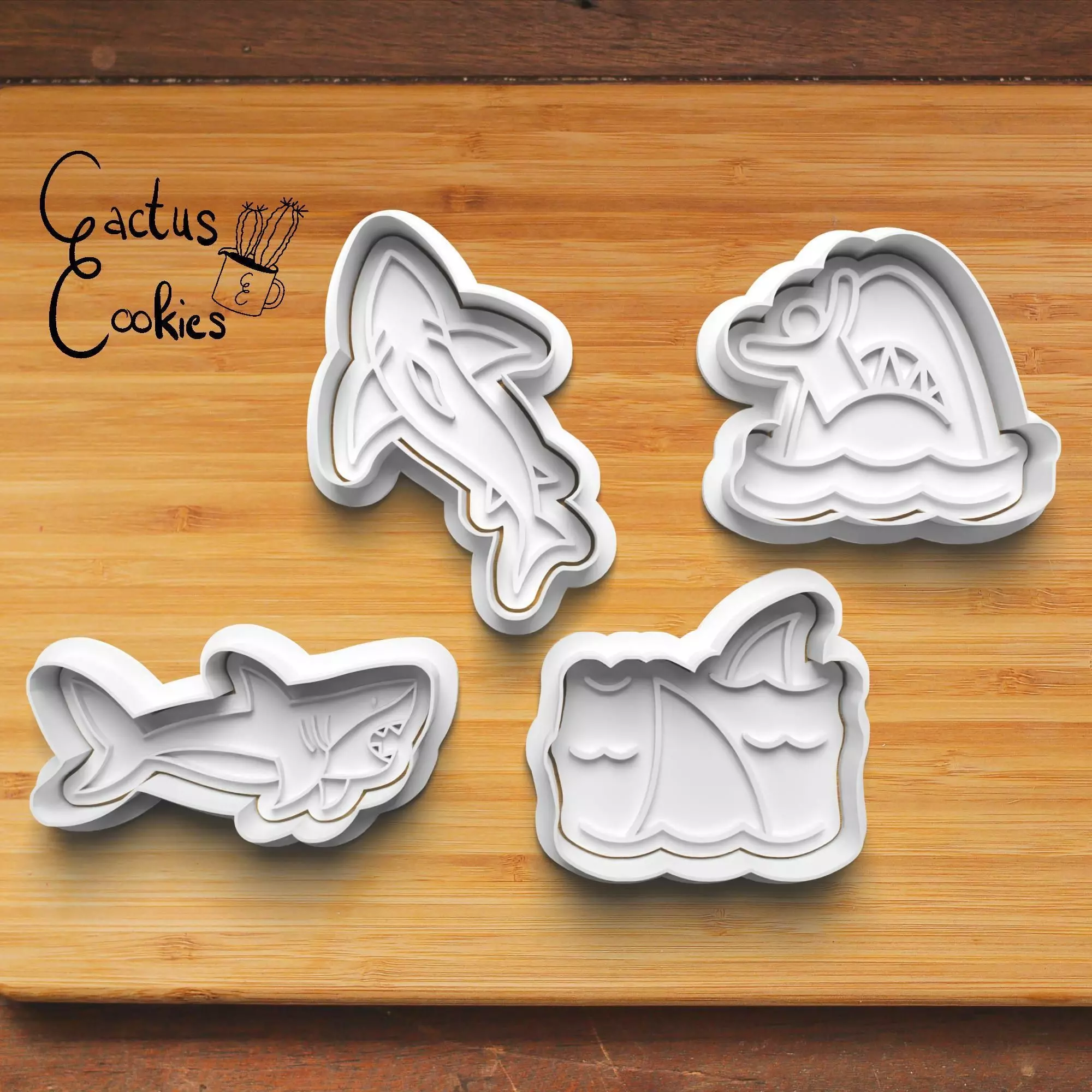 Sharks Cookie Cutter Stl File for 3d Printer 0358 3D print model_0