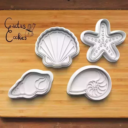 Sea Shells Cookie Cutter Stl File for 3d Printer 0246 3D print model
