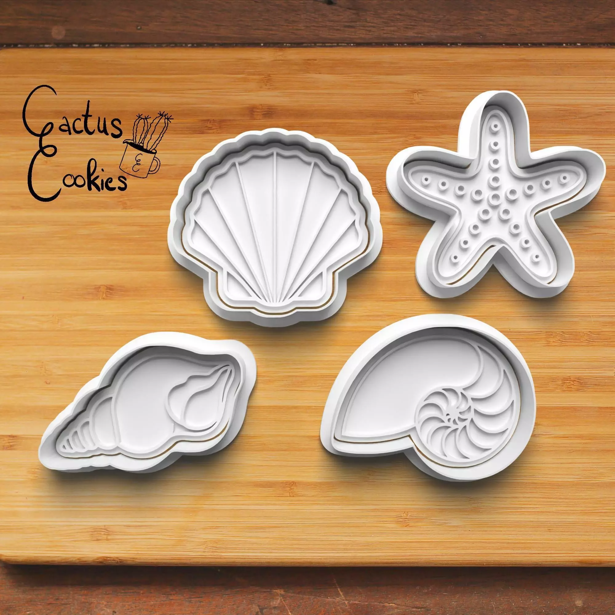 Sea Shells Cookie Cutter Stl File for 3d Printer 0246 3D print model_0