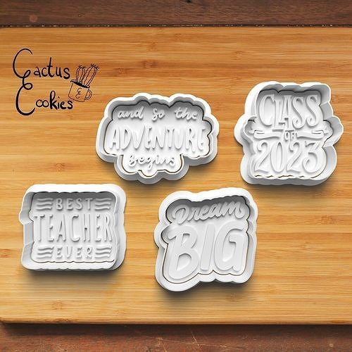 School Leavers Cookie Cutter Stl File for 3d Printer 0377 3D print model
