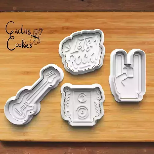 Rock Music Cookie Cutter Stl File for 3d Printer 0405 3D print model Rock Music Cookie Cutter Stl File for 3d Printer 0405 3D print model