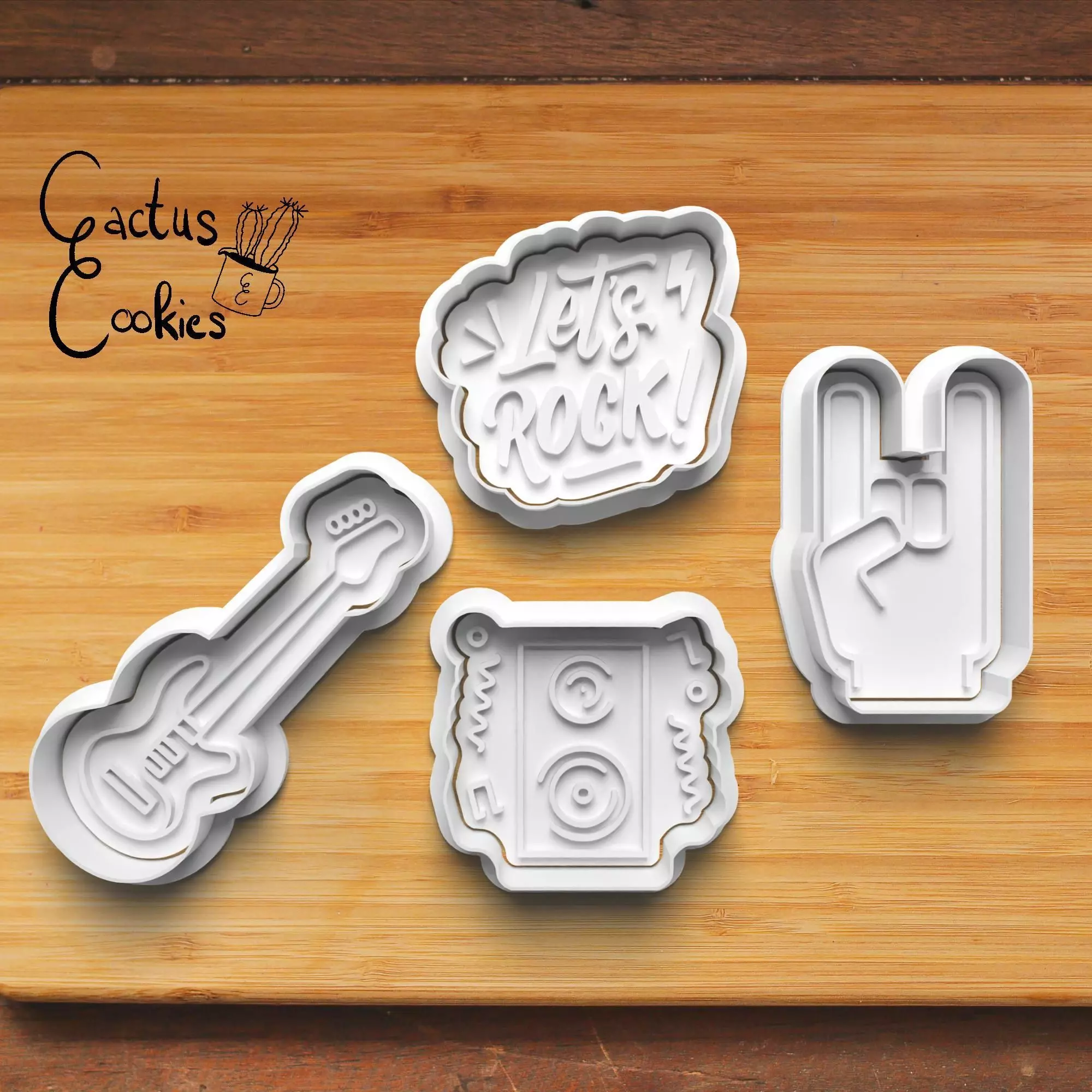 Rock Music Cookie Cutter Stl File for 3d Printer 0405 3D print model_0