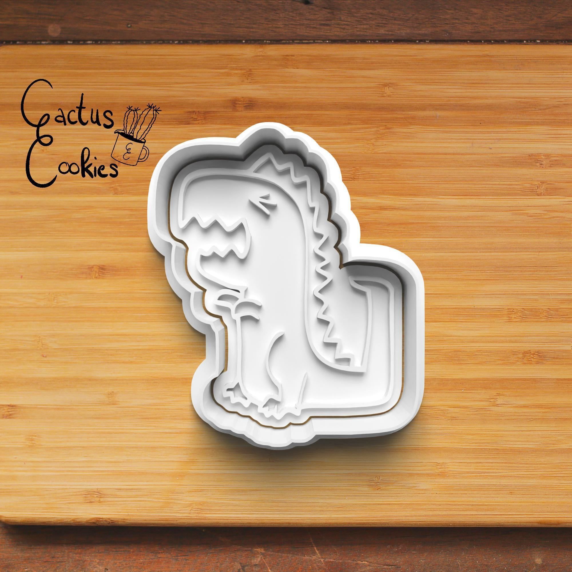 Roaring T Rex Cookie Cutter Stl File for 3d Printer 0122 3D print model_3