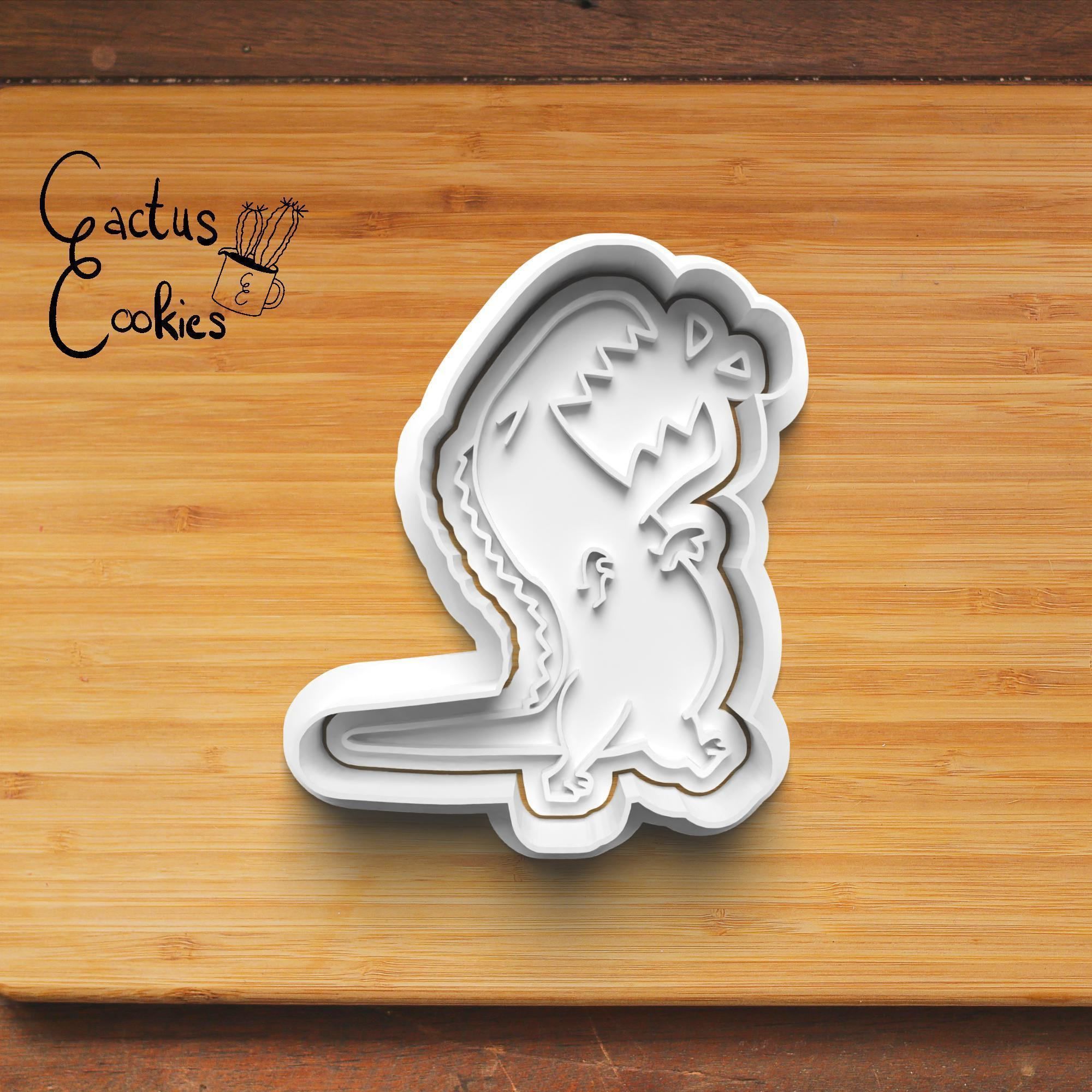 Roaring T Rex Cookie Cutter Stl File for 3d Printer 0122 3D print model_2