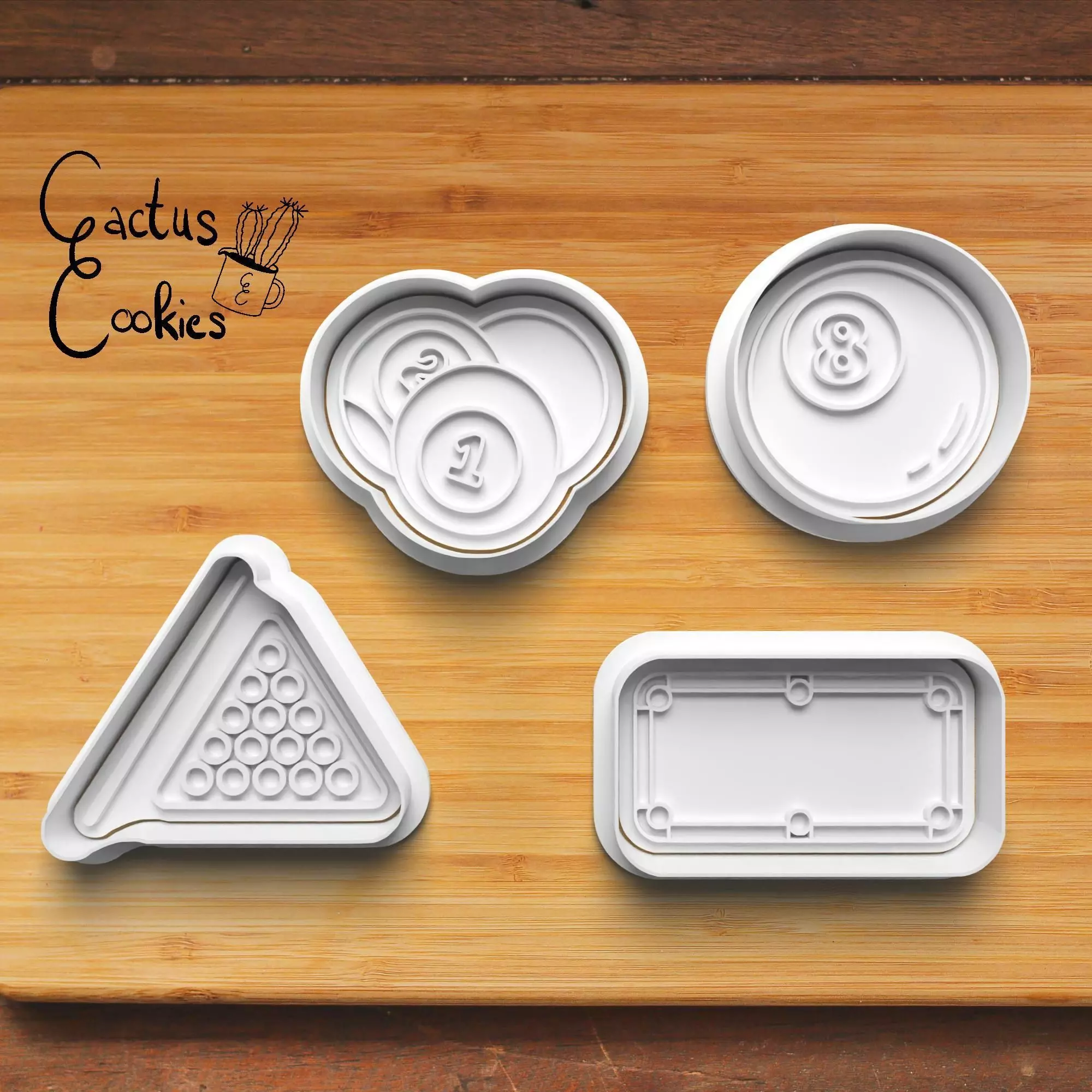 Pool Billard Cookie Cutter Stl File for 3d Printer 0373 3D print model_0