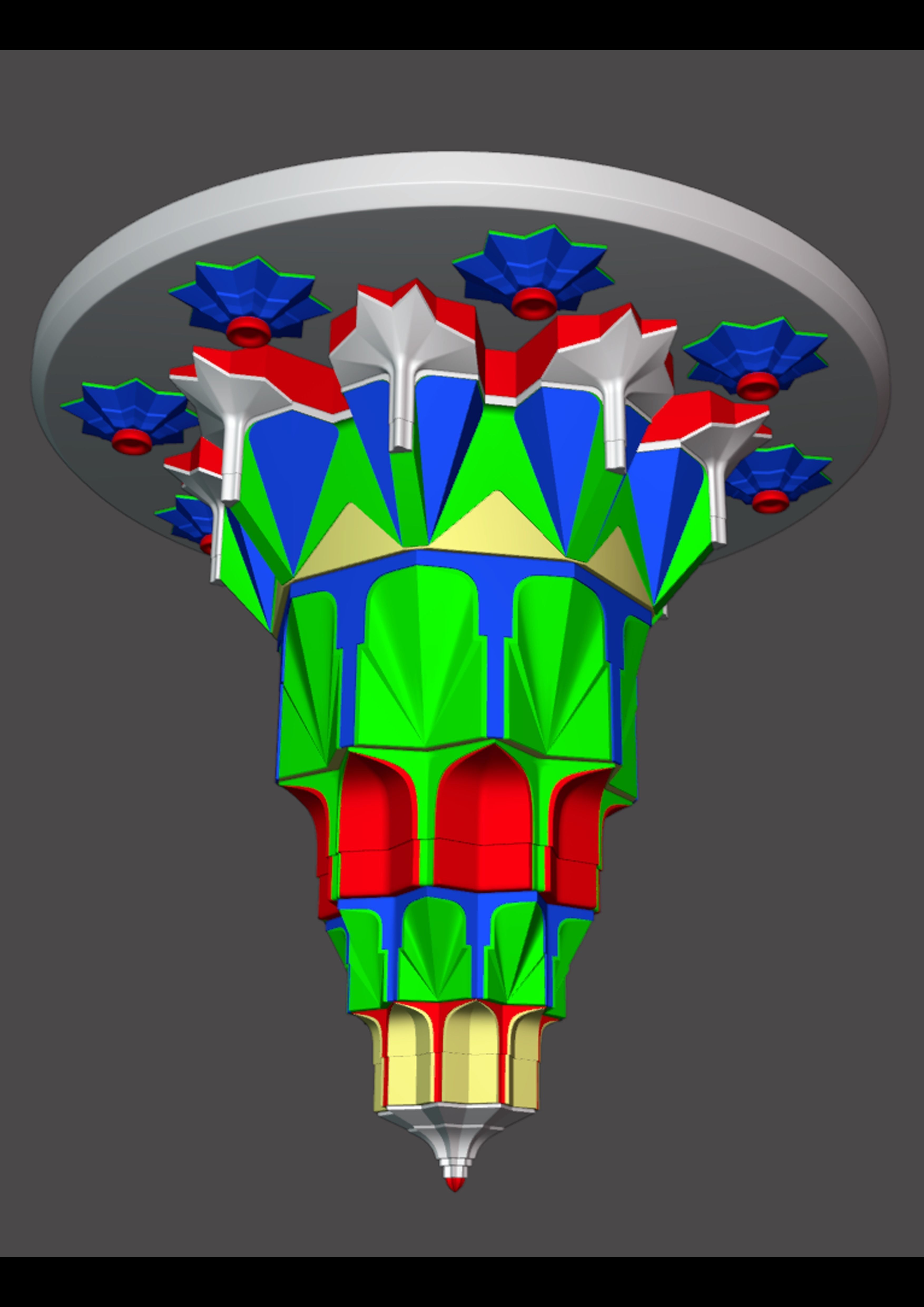 mountain center muqarnas 3D model_8