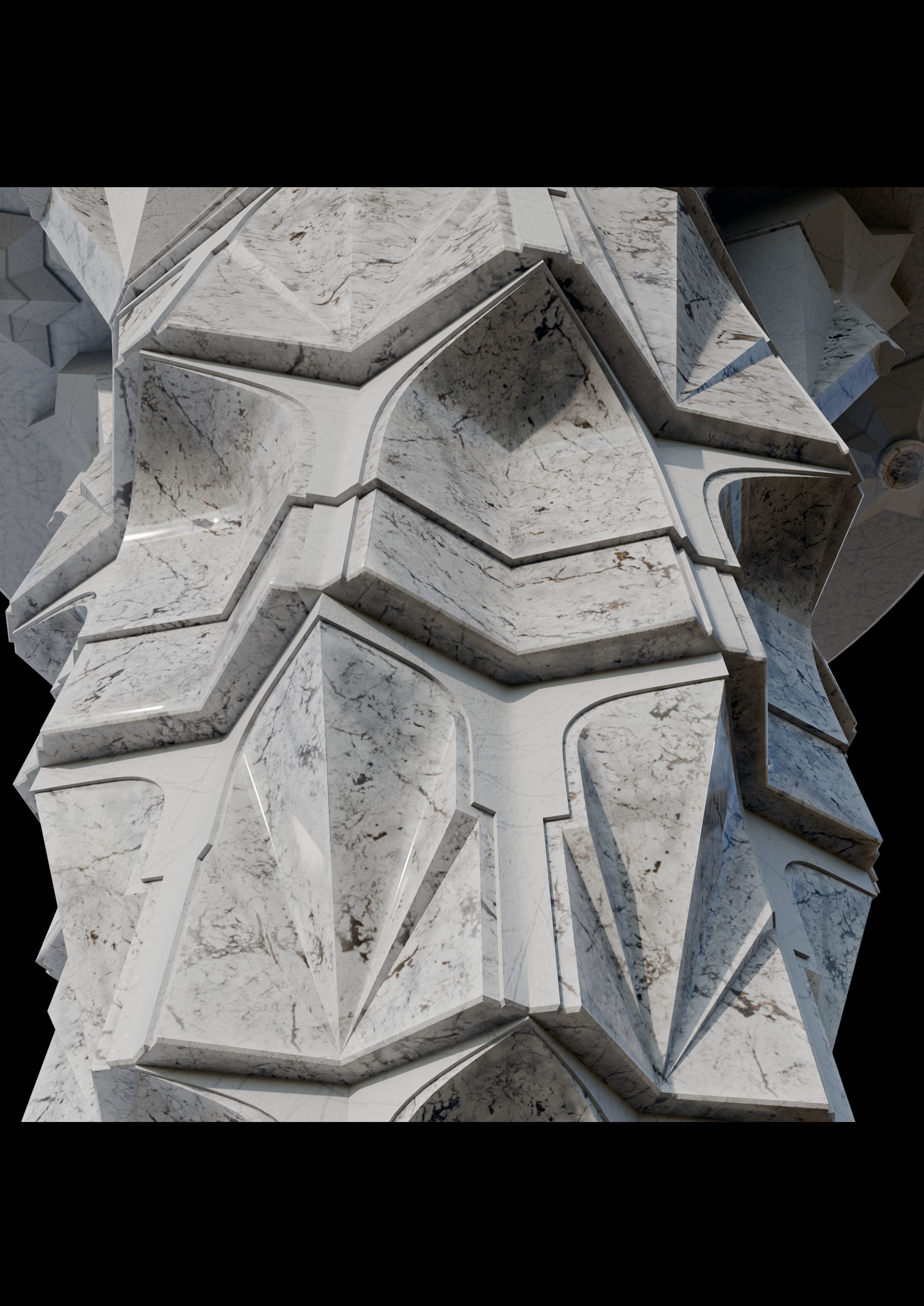 mountain center muqarnas 3D model_5