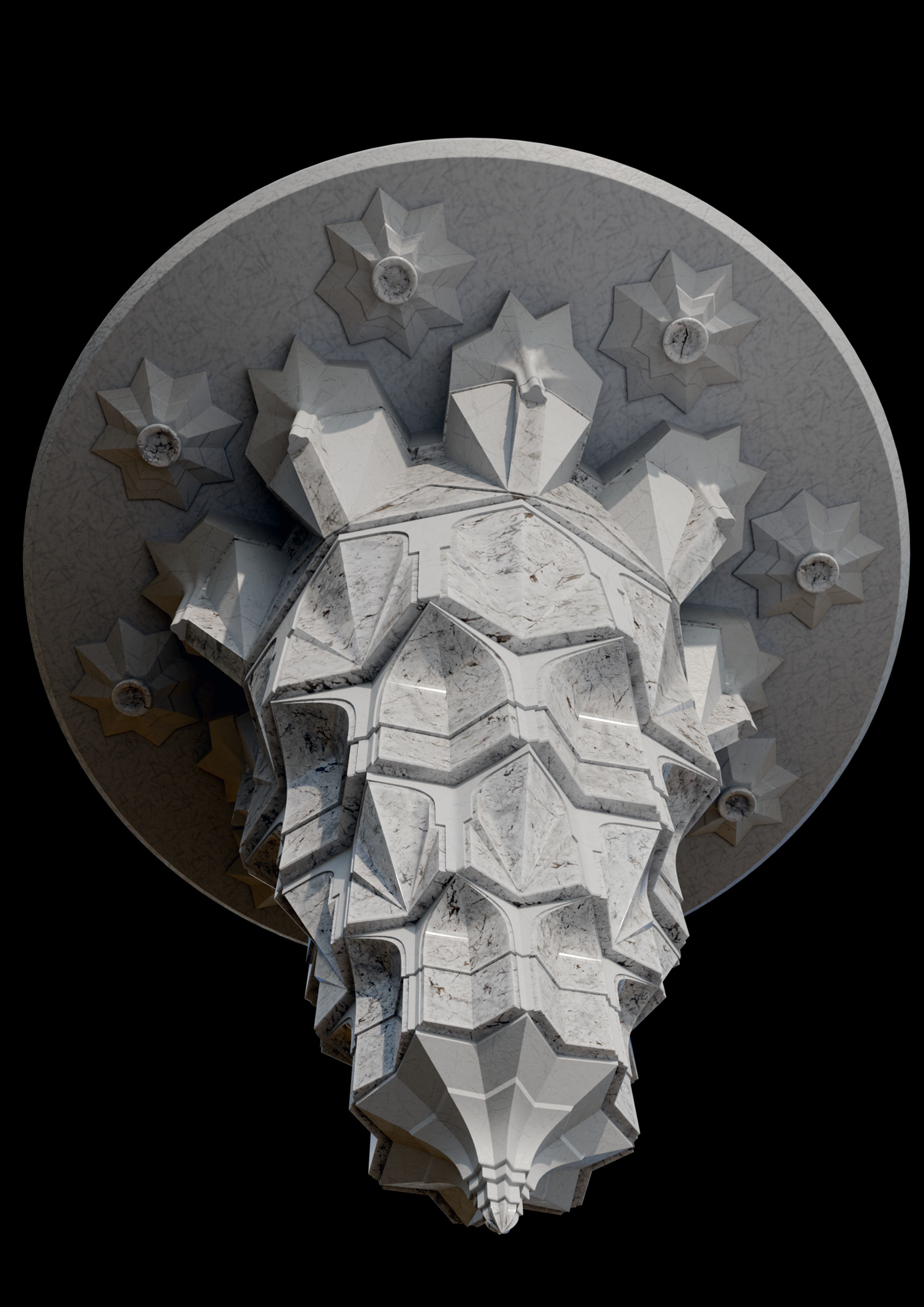 mountain center muqarnas 3D model_2