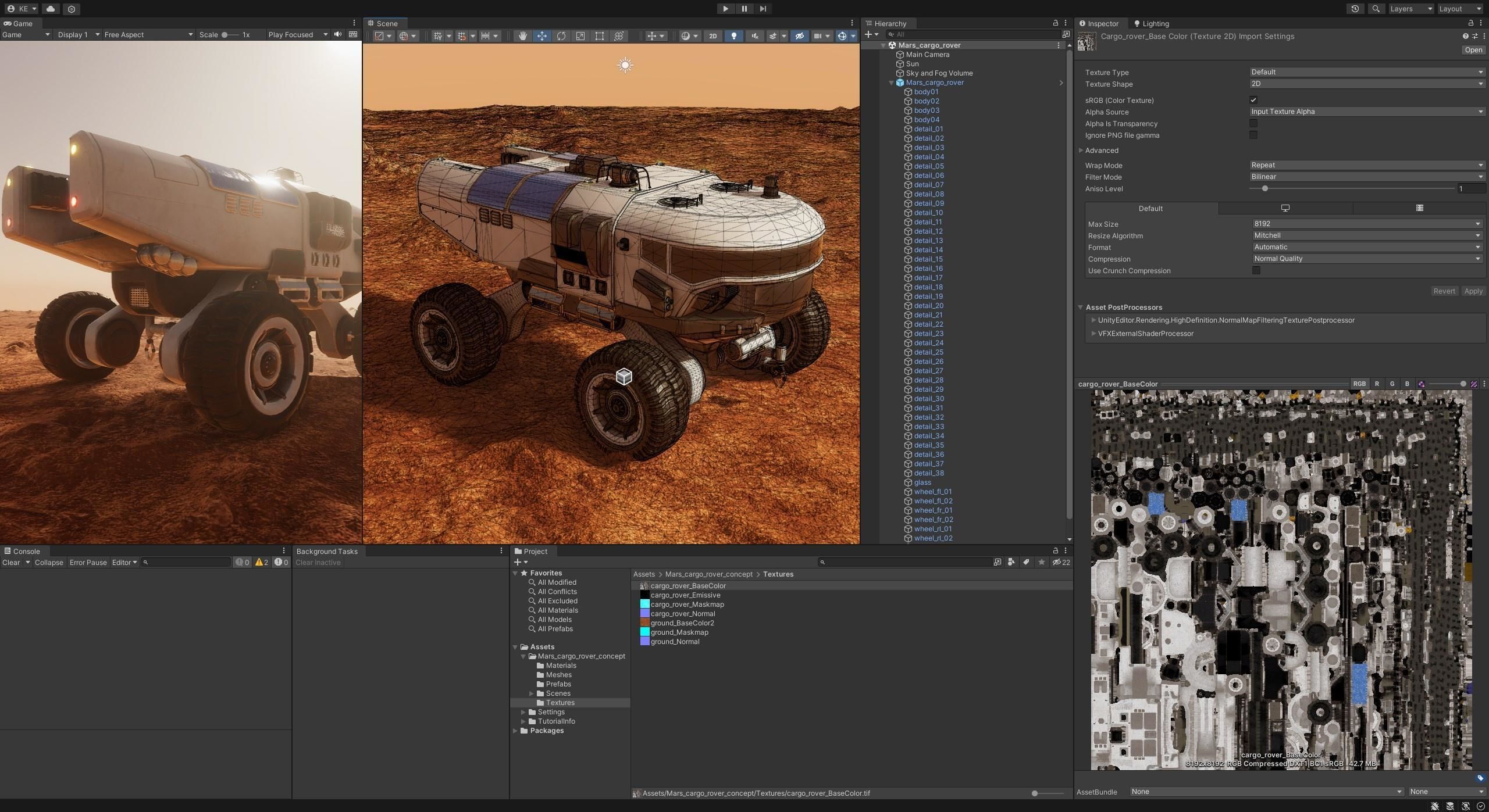 Mars cargo rover Unity asset Low-poly 3D model_10