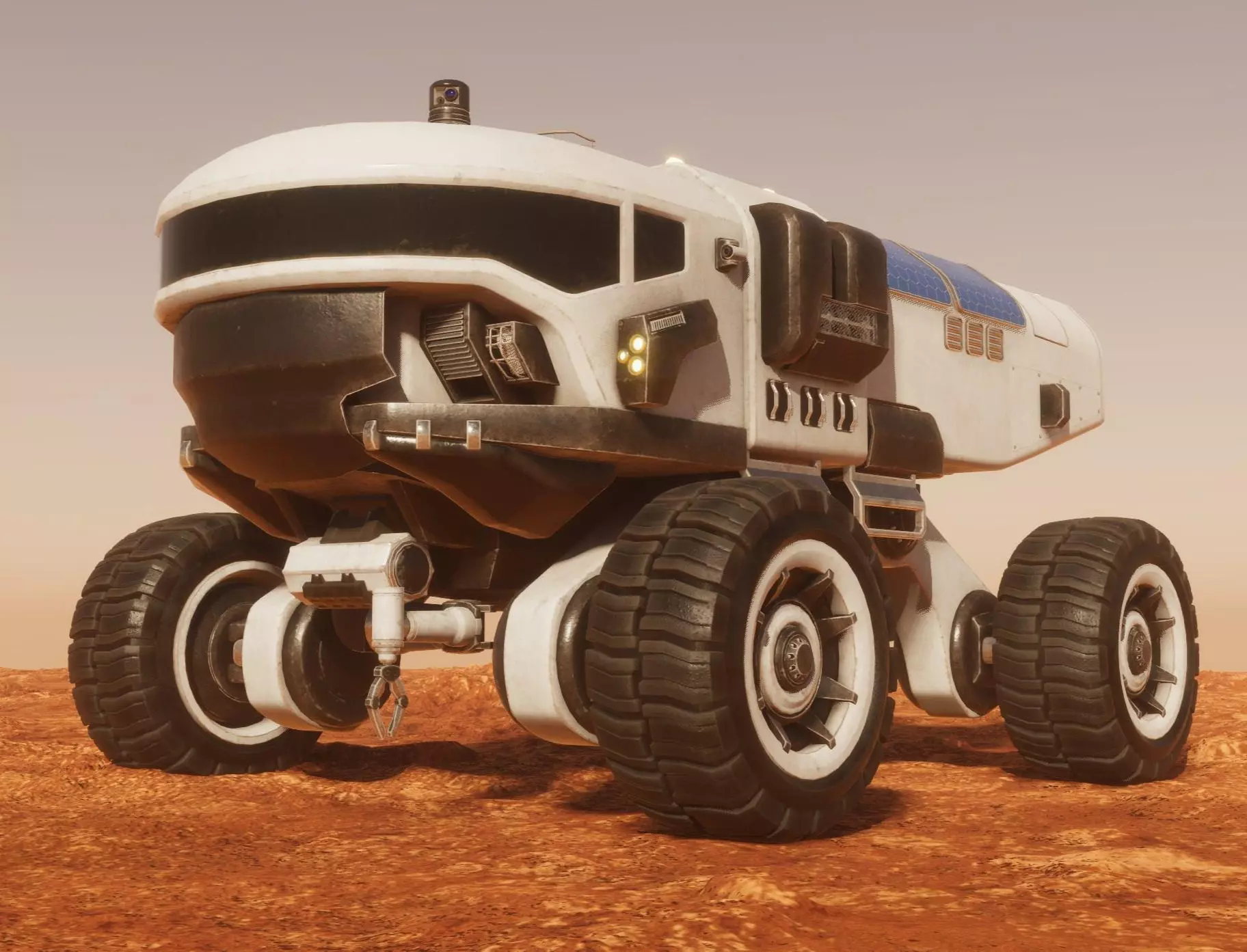 Mars cargo rover Unity asset Low-poly 3D model_0