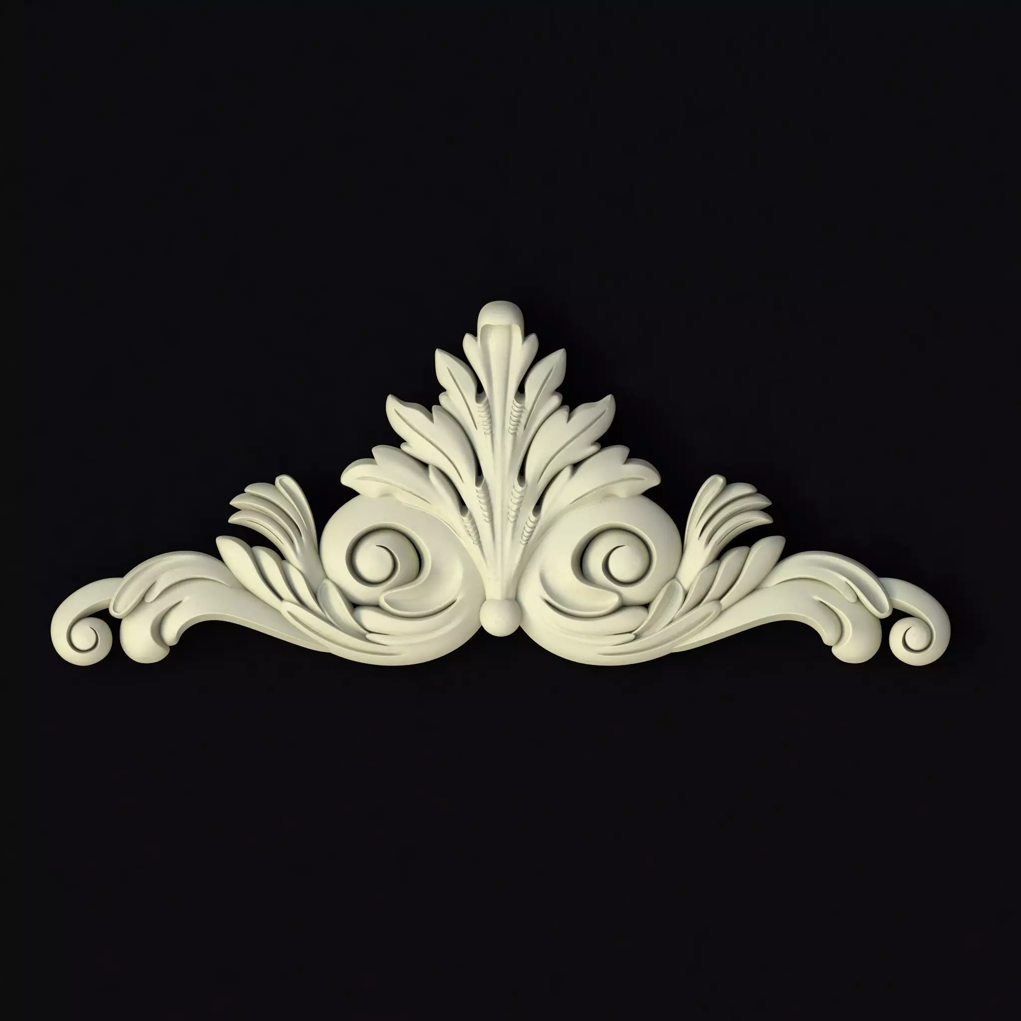 Central decor ornament for furniture 3D model_0