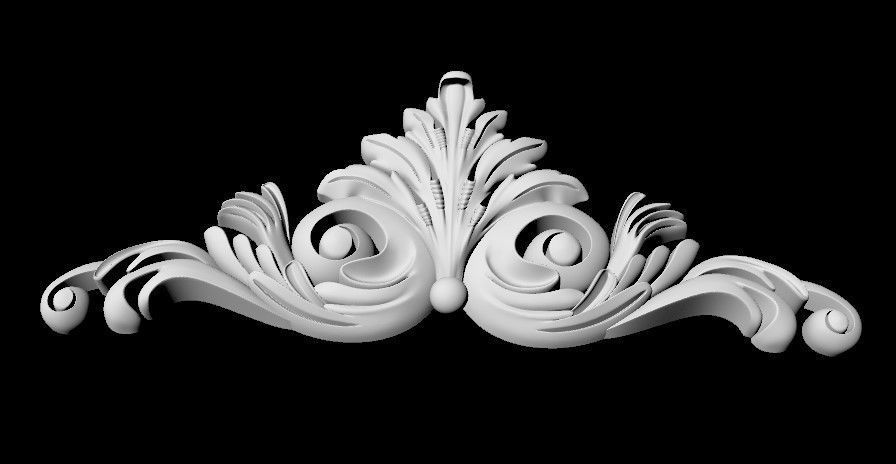 Central decor ornament for furniture 3D model_2