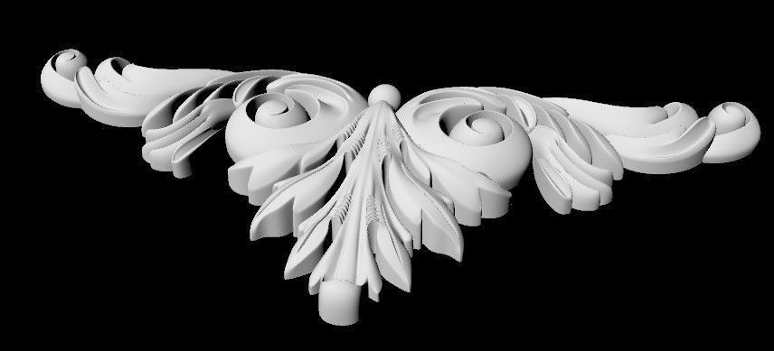 Central decor ornament for furniture 3D model_4