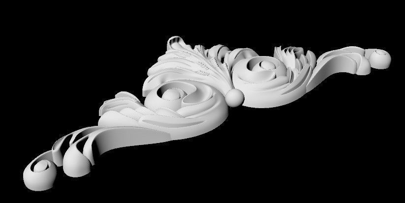 Central decor ornament for furniture 3D model_3