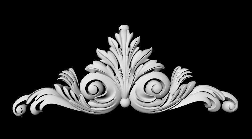 Central decor ornament for furniture 3D model_5