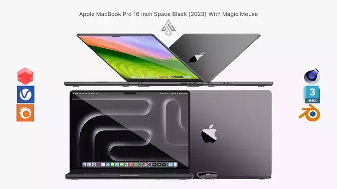 Apple MacBook Pro 16 inch Space Black 2023 With Magic Mouse