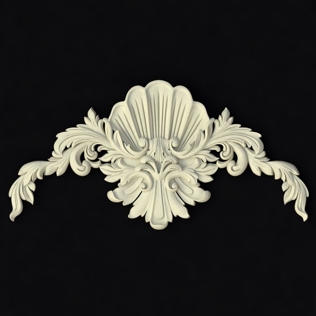 Central decor ornament for furniture 3D model_1