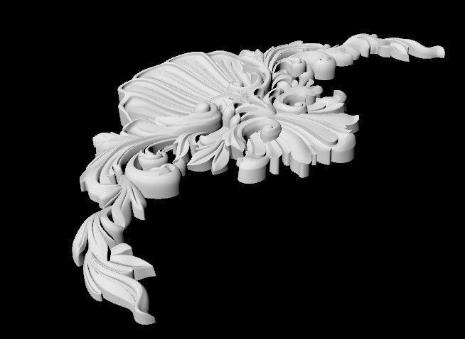 Central decor ornament for furniture 3D model_4