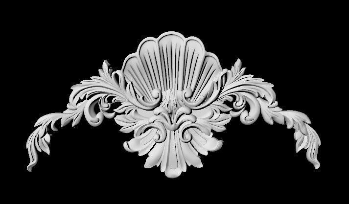 Central decor ornament for furniture 3D model_3