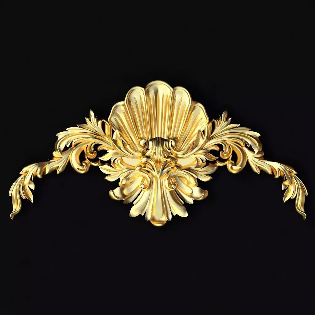 Central decor ornament for furniture 3D model_0