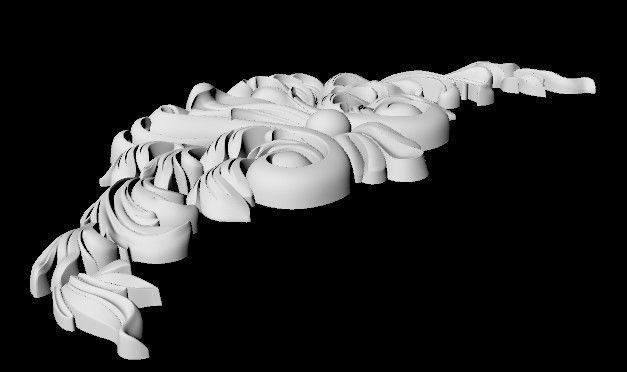 Central decor ornament for furniture 3D model_4