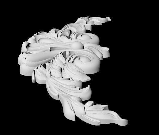 Central decor ornament for furniture 3D model_5