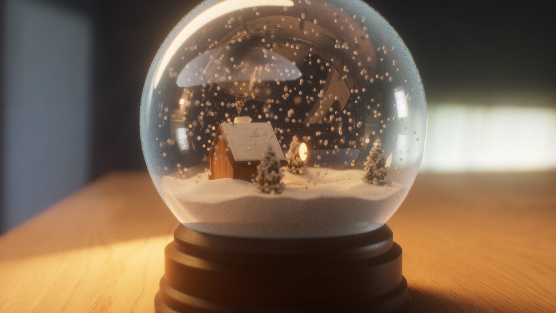 Snowglobe christmas Animated - Octane 3D model_2