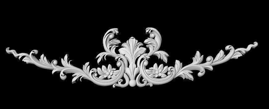 Central decor ornament for furniture 3D model_3